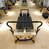 Equipo de Pilates para Estudio, Máquina de Madera de Arce Comercial para Entrenamiento de Pilates, Reformer de Pilates para Estudio de Yoga