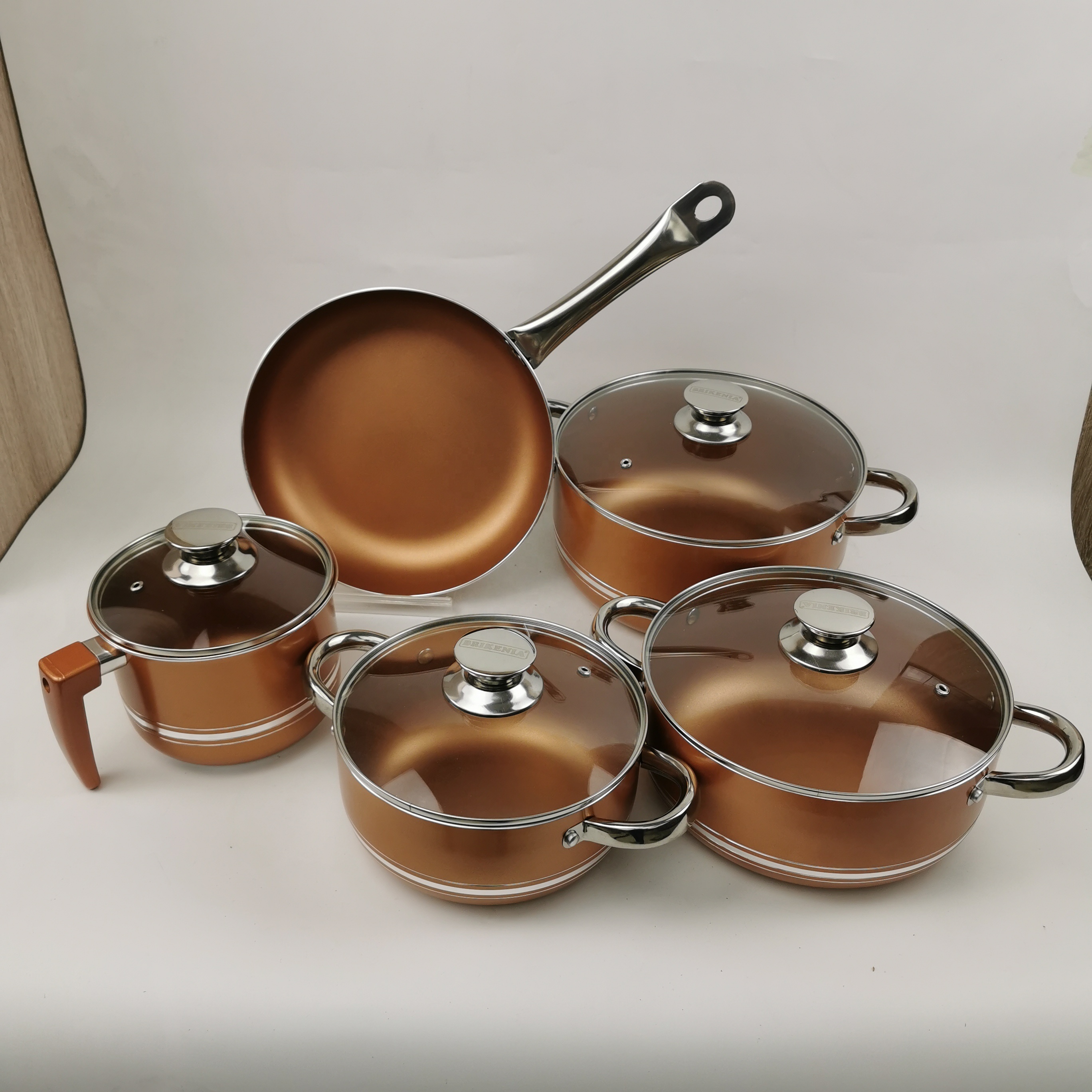 Juego De Cobre Sartenes y Ollas Para Cocina Antiadherentes Utensilios 9 Piezas Juego De Cobre Sartenes y Ollas Para Cocina Antiadherentes Utensilios 9 Piezas