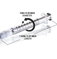 Prix d'usine Seringue en verre Luer Lock de 2 ml (2 cc, 2,25 ml) pour huile Distilalte RSO avec aiguille à pointe arrondie