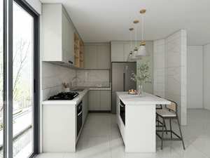 Mueble de Cocina Moderno y Elegante con Encimera con Patrón de Mármol, Diseño Limpio y Brillante, Diseño Funcional y Amplio Espacio de Almacenamiento - Product Image 5