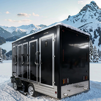 QUANBAI QB-T3-3 Remorque WC et Douche Mobile de Luxe Moderne à 2 Cabines, Préfabriquée en Panneaux Sandwich d'Acier, Réservoirs de 750L