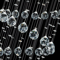 Lustre suspendu moderne en spirale avec boules de cristal K9 de luxe pour salon à plafond haut et escalier