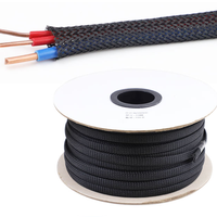 Funda de malla trenzada de PET de alta densidad para cables de audio Hi-Fi, expandible, para protección de cables de audiófilos