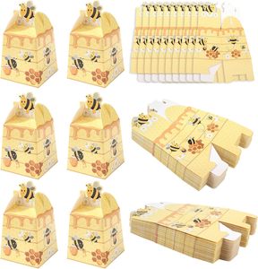 Cajas de Dulces de Papel con Diseño de Abeja, Cajas de Regalo con Estampado de <span class=keywords><strong>Colmena</strong></span>, Cajas de Recuerdos para Fiestas de Abejas, Decoraciones para Bodas y Cumpleaños - Product Image 1