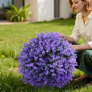 Ruopei PZD-1-26-2 Lavande violette, résistant aux UV, écologique, toucher naturel, arbre à fleurs réaliste, herbe, <span class=keywords><strong>arbuste</strong></span> artificiel - Product Image 1