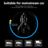 Chargeur de voiture à charge rapide 63W GaN Tech PD3.0 PPS QC Type-C Type-A double port pour smartphone, tablette, ordinateur portable