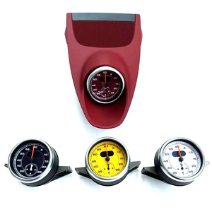 Dédié à la <span class=keywords><strong>Porsche</strong></span> <span class=keywords><strong>Panamera</strong></span> 2010-2016, chronomètre analogique Sport Chrono, horloge, boussole, couvre-tableau de bord, modification intérieure - Product Image 3