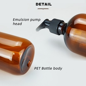 Wholesale <b>Empty</b> 200ml 300ml 500ml Pet <b>Plastic</b> Conditioner <b>Bottles</b> Shampoo Boston <b>Bottle</b> With Lotion Pump - Product Image 4
