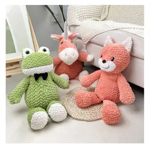 Vente en gros de jouets animaux doux de la forêt le zoo lion girafe tigre renard jouets en peluche peluches jouets d'oreiller