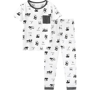 Pijamas para niños pequeños BambooBud, conjunto de 2 piezas estampado, camiseta de manga corta y pantalones, ropa de dormir ligera y transpirable para niños y niñas de 2 a 8 años - Product Image 1