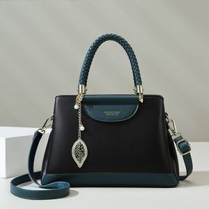 Sac fourre-tout carré classique rétro pour femme, en polyester, grande capacité, avec fermeture éclair, pour les mamans d'âge mûr, style contrastant - Product Image 5