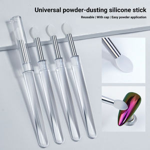 <b>Silicone</b> Powder Dusting <b>Stick</b> with Dust Proof Cap Reusable Multifunctional Nail Magic Mirror Chrome Powder Tool for Manicure - Product Image 2