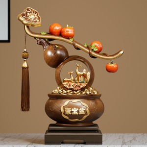 Ornement citrouille-kaki avec cerf, bol porte-bonheur, décoration d'intérieur pour salon, entrée, cadeau de pendaison de crémaillère - Product Image 2