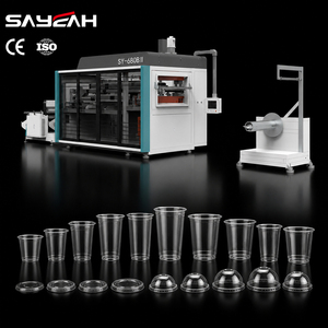 Macchina Automatica <span class=keywords><strong>a</strong></span> Quattro Colonne per la Produzione di Bicchieri Monouso, Macchina Termoformatrice per Bicchieri in Plastica - Product Image 1
