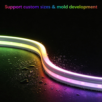 Bande LED à émission latérale 5V, conforme FCC CE RoHS, néon flexible 0408 en silicone pur, à pliage latéral, sans points, contrôle intelligent par application, couleurs changeantes en flux