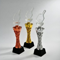 Trophée de pickleball écologique personnalisé avec logo gravé au laser, en résine polie, souvenir d'événement sportif