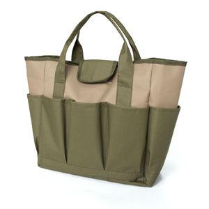 Portable Garden <b>Tool</b> Bag Storage Set 5-9 Pockets <b>Top</b> Handle Army Green Khaki Toolkit Handbag - Product Image 4