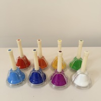 Musical Educational Toy for Kids Children Colorful Handbell Hand Percussion Bells Kit Learning Factory 8 Note Diatonic Metal