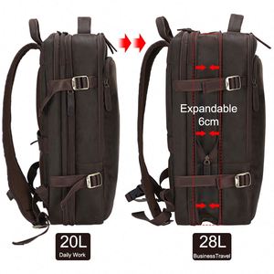 New Arrival Luxury Black and Brown Large Capacity USB Travel Briefcase Convertible Genuine <b>Leather</b> Laptop <b>Backpack</b> for <b>Man</b> - Product Image 3