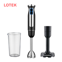 Mixeur Plongeant 1200W à Bouton Poussoir, 2 Vitesses, Sans BPA, Silencieux, Portable, Multifonctionnel pour la Maison