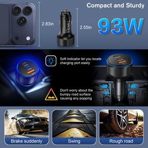 Cargador de Coche USB C HYTO de 93W con 3 Puertos, Adaptador de Coche Tipo C Superrápido con Carga PD/QC para <span class=keywords><strong>iPhone</strong></span>, iPad, MacBook y Android - Product Image 6