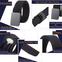Ceintures légères réglables en nylon résistantes à l'usure pour hommes, ceinture tactique légère à boucle métallique pour l'entraînement sportif