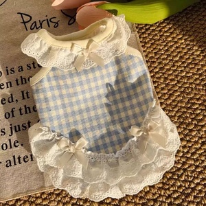 Vêtements pour animaux de compagnie en gros OEM ODM, doux, respirants, motif à carreaux classique, parfaitement adaptés aux chats et aux petits chiens - Product Image 2