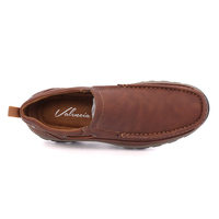 Sepatu Kasual Pria Model Moccasin Creepers, Bagian Atas PU, Lapisan Kain, Sol Kulit Asli, Promo Hot Sale