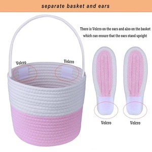 Cestas de Pascua Vacías para Niños y Niñas con Etiqueta de Conejito, Cesta para Huevos, Cesta de Regalos para Niños Pequeños y Adolescentes - Product Image 4