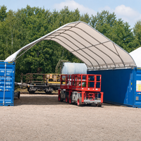 Abri pour conteneur maritime à toit en pente imperméable, assemblage rapide, structure en acier, auvent en PVC pour atelier de stockage extérieur portable