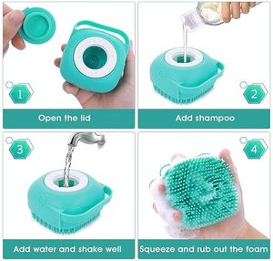 Soft Silicone <b>Pet</b> Bath Massage <b>Brush</b> Grooming Scrubber Hair Remover Cleaning <b>Brush</b> for Dogs and Cats - Product Image 3