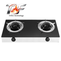 Газовая варочная панель Trifire с 2 конфорками, закаленным стеклом, мощностью 5.2 кВт и ручным поджигом для дома и кухни – Хит продаж