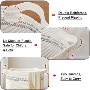 Cesta de Cuerda de Algodón Nórdica INS, Cesta Tejida para Artículos de Escritorio, Juguetes para Niños, Organizador de <span class=keywords><strong>Ropa</strong></span> <span class=keywords><strong>Sucia</strong></span> para Bebés, Cesta para <span class=keywords><strong>Ropa</strong></span> <span class=keywords><strong>Sucia</strong></span> - Product Image 3