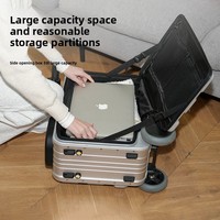 Valise trolley intelligente électrique à roulettes pivotantes en alliage d'aluminium avec serrure TSA pour adultes et enfants