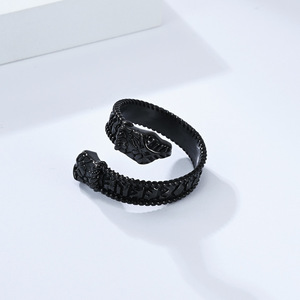 Viking Double Headed Snake <b>Titanium</b> Steel <b>Ring</b> Antique Silver Unisex Fashion Jewelry Gift - Product Image 3