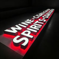 Lettres en relief LED personnalisées, face en acrylique, enseigne lumineuse pour devanture de magasin, lettres en métal, lettres lumineuses frontales et rétroéclairées