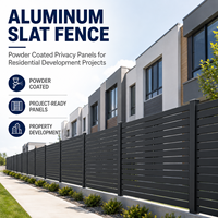Panneaux de clôture en aluminium à lattes, thermolaqués, pour la protection de la vie privée dans les projets immobiliers et les développements résidentiels