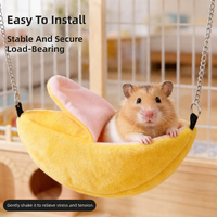 Hamac banane pour hamster, en peluche de coton, motif dessin animé, lit suspendu, abri chaud pour petit animal, cachette pour petaugeuse