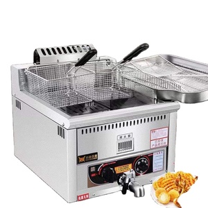 <span class=keywords><strong>Friteuse</strong></span> à <span class=keywords><strong>gaz</strong></span> de comptoir en acier inoxydable avec fenêtre de visualisation du feu et <span class=keywords><strong>double</strong></span> panier, idéale pour restaurants et hôtels – Meilleure vente - Product Image 1