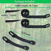 Sangle de fixation rapide pour bâton de trekking en bambou à 3 sections, support d'arbre, échelle, remplacement, fixation portable pour la randonnée, verrouillage rapide