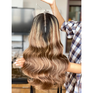 Peluca Mini de Cabello Europeo Shy Hair, Diseño de Lujo, 8mm, con Encaje Frontal, Mechas y Color Exótico, Ondulado, Virgen, para Mujer - Product Image 1