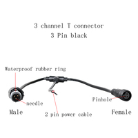 Câble Connecteur LED Type T 2, 3 ou 4 Broches, Fils Nus, Étanche IP67, Mâle-Femelle, Câbles de Signal et d'Alimentation Haute Luminosité