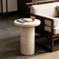 Table d'appoint style Wabi Sabi, design nordique minimaliste, salon, intérieur, travertin, rétro, décontractée, petite table d'angle pour café et thé
