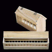 Fournitures pour oiseaux auge à pigeon transporteur pigeon boîte à nourriture en bois massif auge en bois alimentation anti-déversement grande auge à nourriture