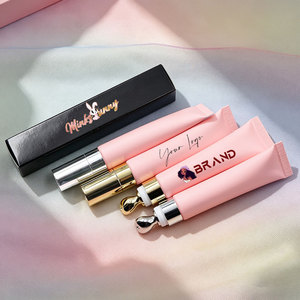 ลิปสติกเพิ่มวอลลุ่มสีชมพูแบบหลอดบีบ  บรรจุภัณฑ์สีทอง/สีเงิน  ลิปกลอสเพิ่มความอวบอิ่ม  รับผลิตแบรนด์ส่วนตัว - Product Image 2
