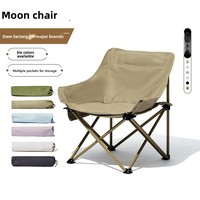 Chaise de camping pliante de type directeur, portable, avec dossier et rangement multi-poches, pour l'extérieur