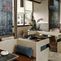 Ensemble de mobilier moderne pour café-restaurant, couleur personnalisable, table, chaise en cuir marron foncé, structure métallique, pour café et salle à manger