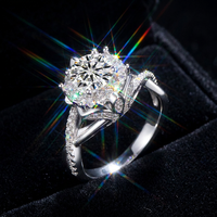 NORELLE Bague de mariage en argent sterling 925 de haute qualité avec diamant Moissanite Bague de fiançailles pour femme en plaqué platine de style royal