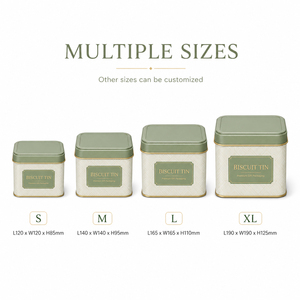 Petite boîte à biscuits carrée en métal, emballage personnalisé pour biscuits avec couvercle, vente en gros - Product Image 5