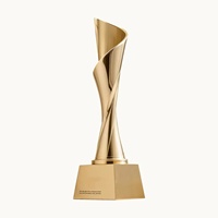 Trophée en résine personnalisé haut de gamme, design personnalisé, impression 3D UV, trophée d'honneur d'entreprise, employé exceptionnel, trophée en résine dorée